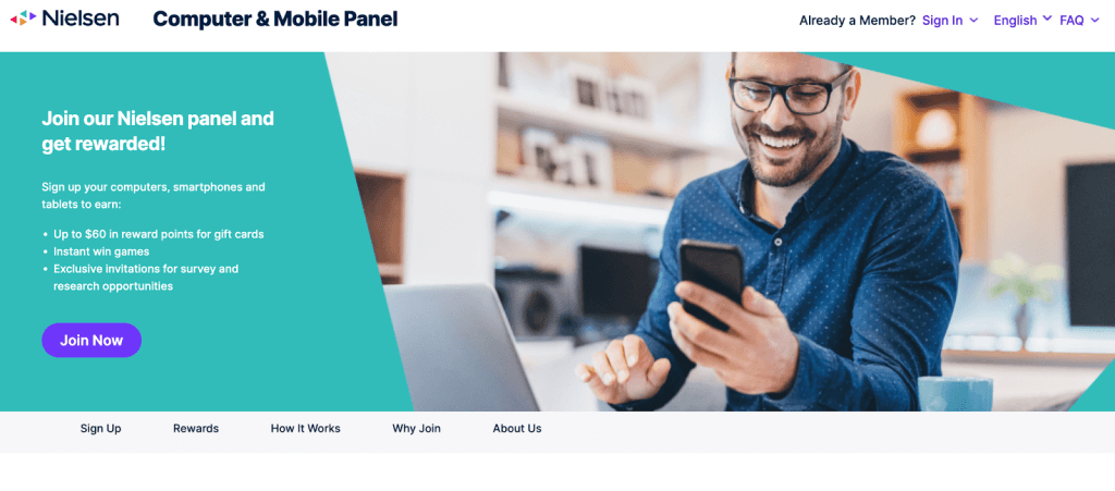 Nielsen homepage screenshot