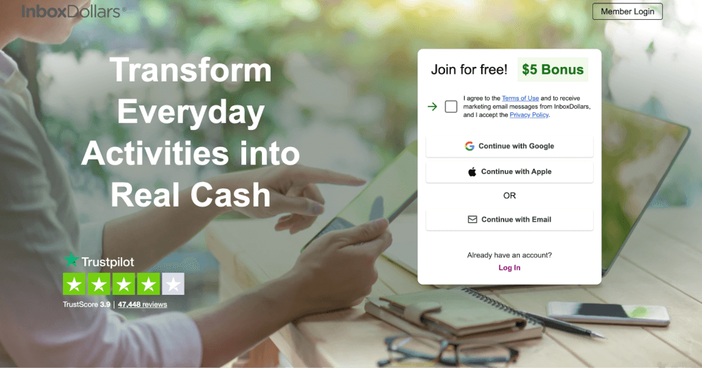 InboxDollars homepage screenshot