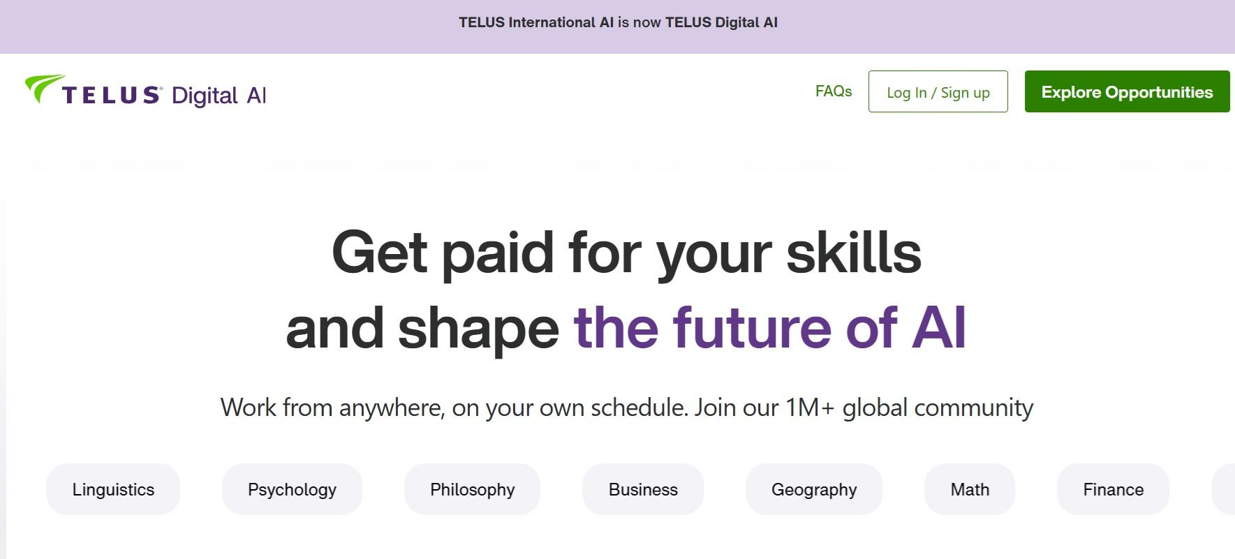 TELUS homepage screenshot