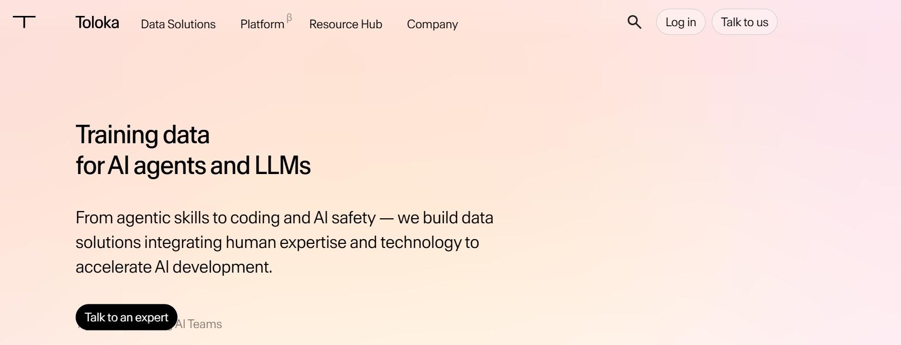 Toloka homepage screenshot