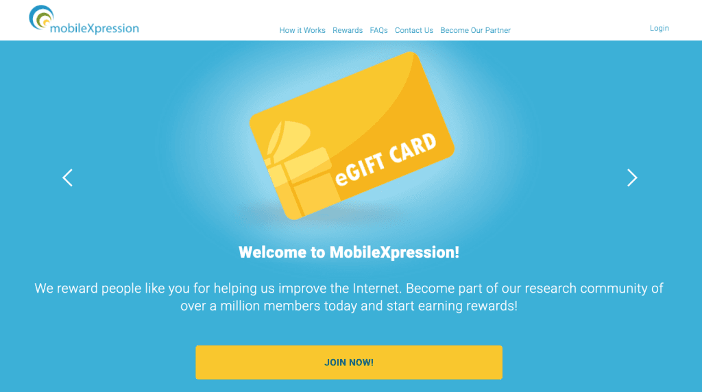 MobileXpression homepage screenshot