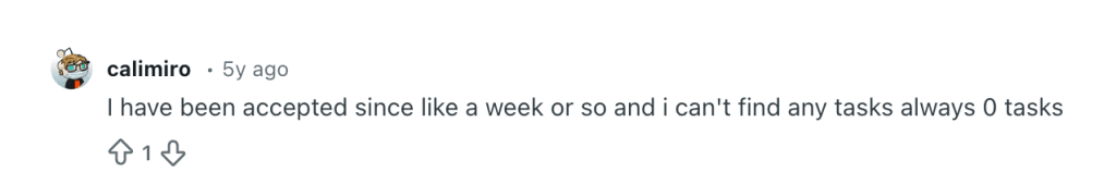 Screenshot of a Redditor's review of Lionbridge